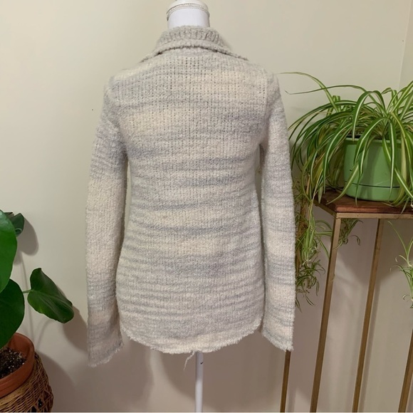 Free People Double Breasted Sweater Coat in Cream & Gray sz XS - Picture 2 of 4